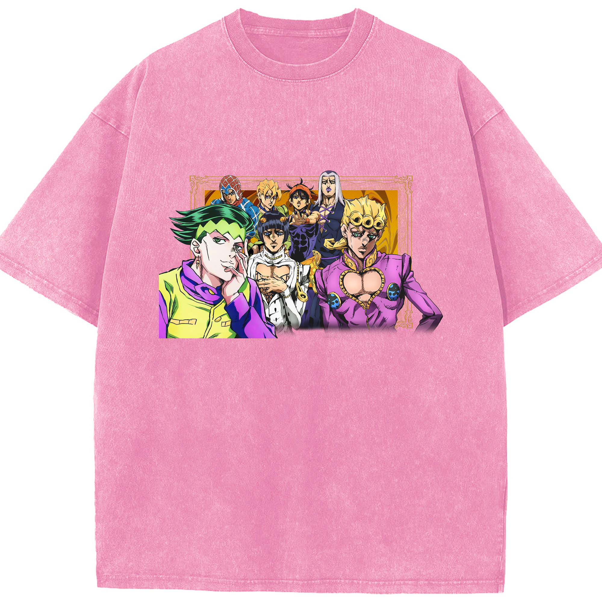 （画像用） ジョジョの奇妙な冒険 ジョルノ?ジョバァーナ JoJo's Bizarre Adventure Giorno Giovanna 綿100% ヴィンテージ風 半袖Tシャツ（フロントプリント）